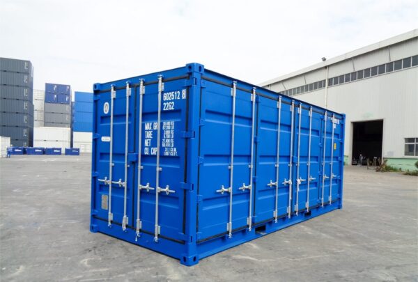 Contenedor de envío de 20′ con apertura lateral IICL6, 602 512-8 Azul