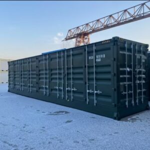 Contenedor High Cube de 40 pies con 4 puertas laterales Verde oscuro